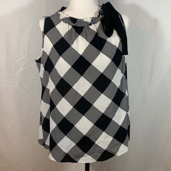 Lord & Taylor Black & White Checkered Tank Top - Picture 1 of 6